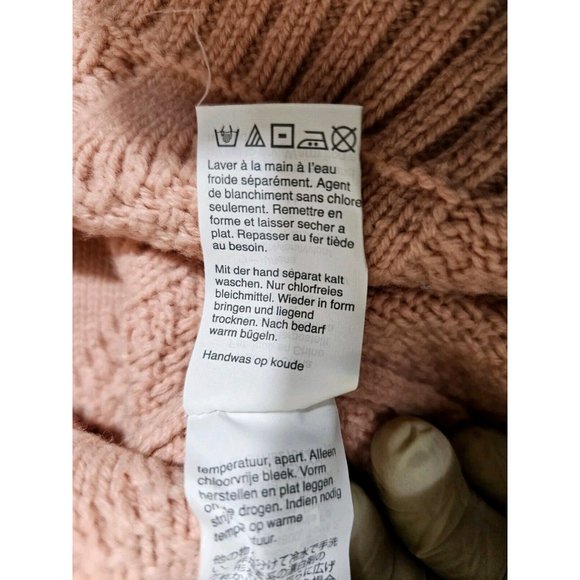 J Crew Cable knit Patchwork Tunic Sweater Womens Medium Pink Wool Blend Casual - Picture 10 of 14